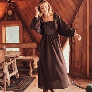 Christy Dawn Jolene Brown Smocked Dress